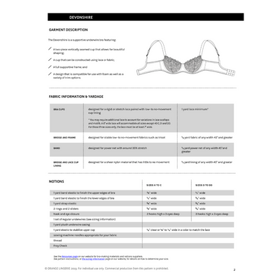 Devonshire Bra PDF Sewing Pattern