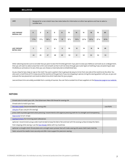 Bellevue Camisole PDF Sewing Pattern