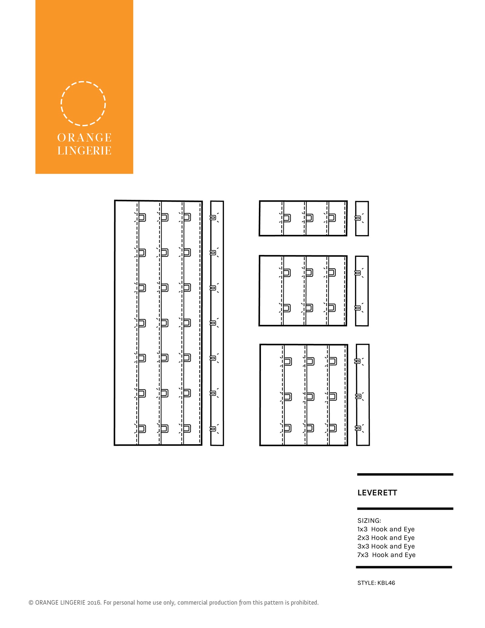 Orange Lingerie Leverett Closure  Sewing Pattern Cover