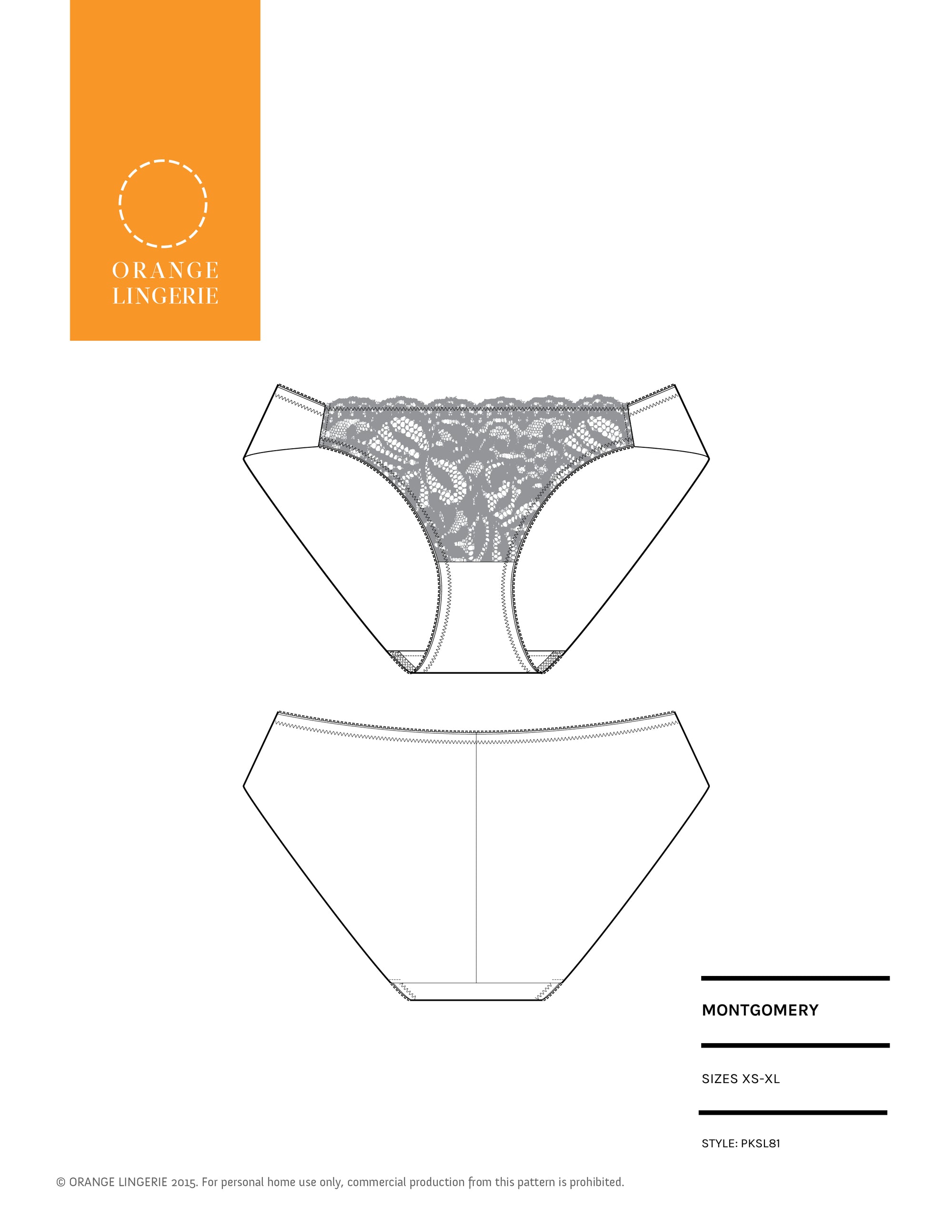 Montgomery Brief Underwear Instant Download PDF Sewing Pattern