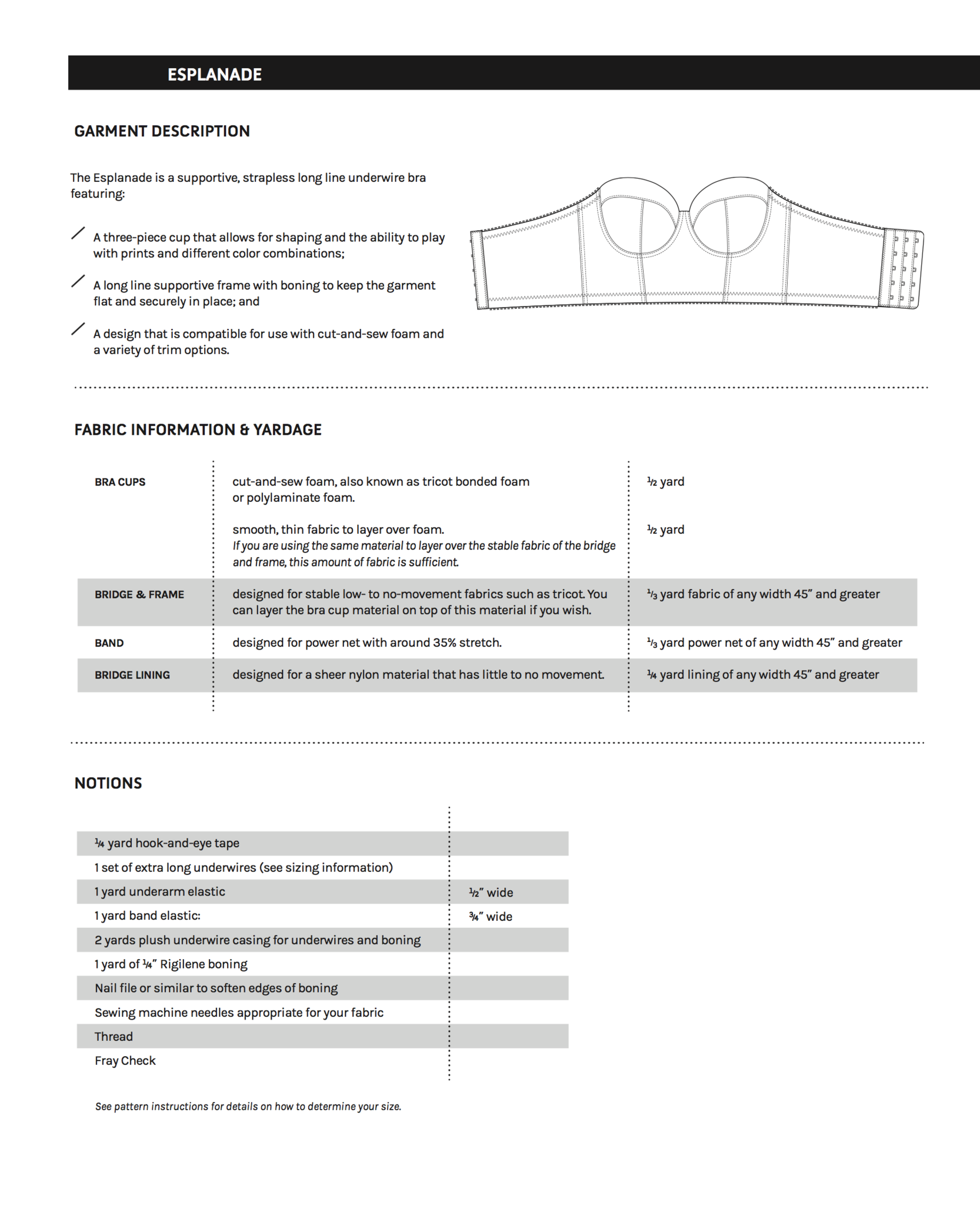 Esplanade Bra Instant Download PDF Sewing Pattern - Orange Lingerie