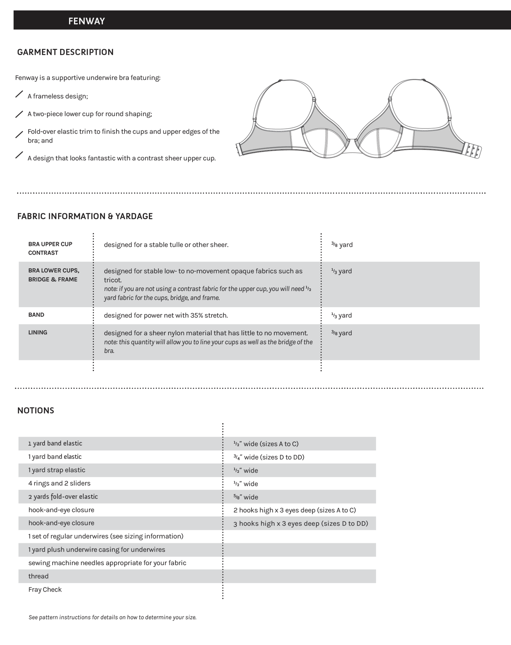 Fenway Bra Instant Download PDF Sewing Pattern - Orange Lingerie