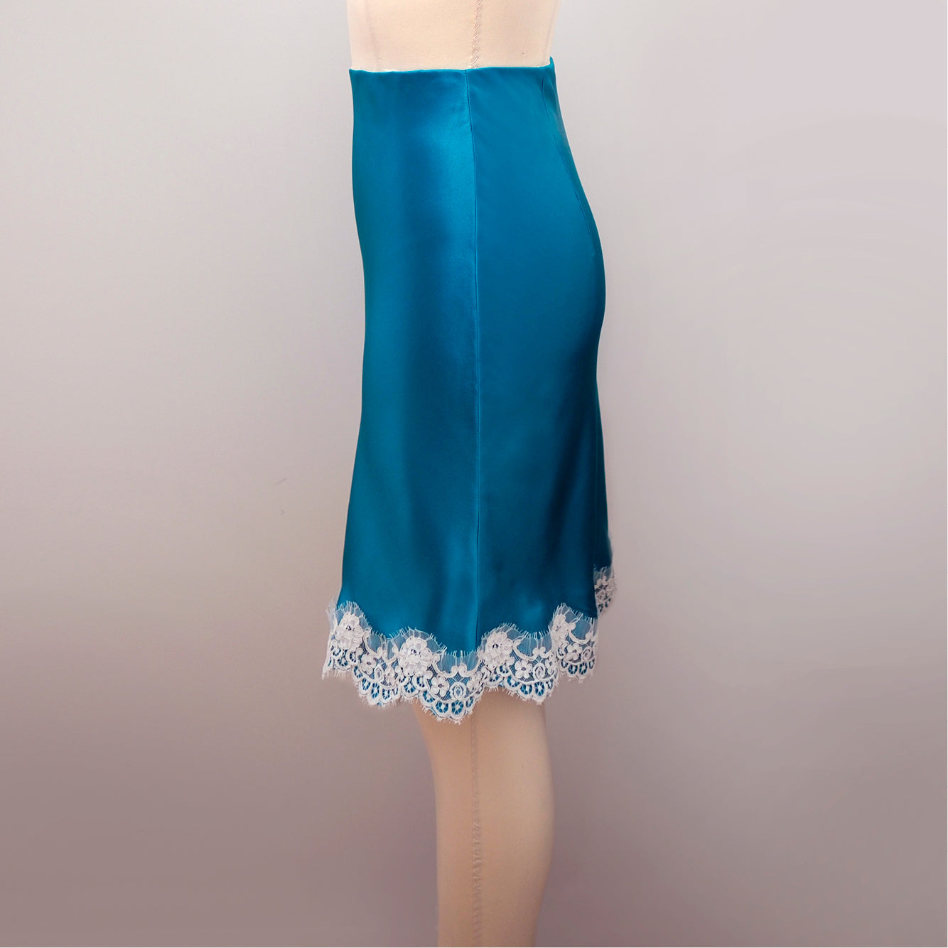Turquoise Newell Slip Skirt by Orange Lingerie