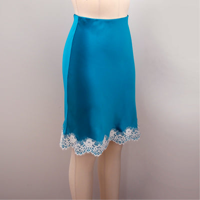 Turquoise Newell Slip Skirt by Orange Lingerie
