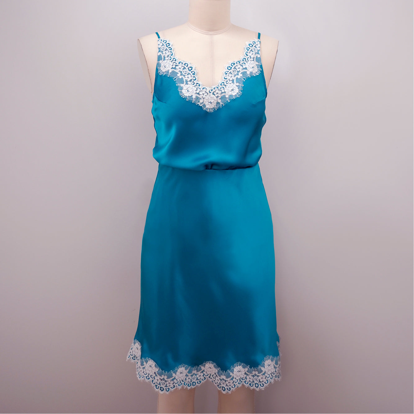 Turquoise Bellevue Camisole with Newell Slip Skirt by Orange Lingerie