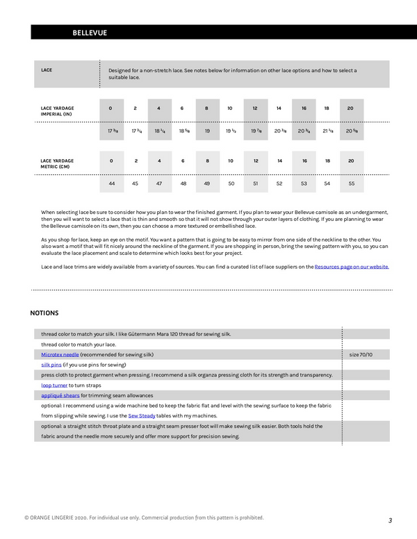 Bellevue Camisole Instant Download PDF Sewing Pattern Orange Lingerie